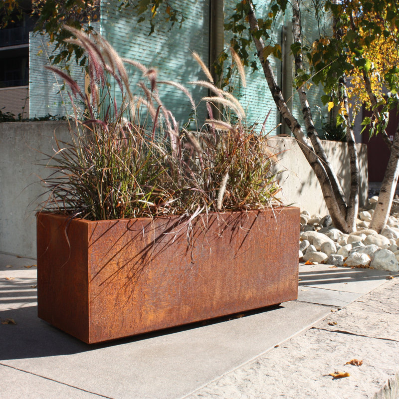 Veradek Metallic Series Corten Steel Planter Box & Reviews | Wayfair
